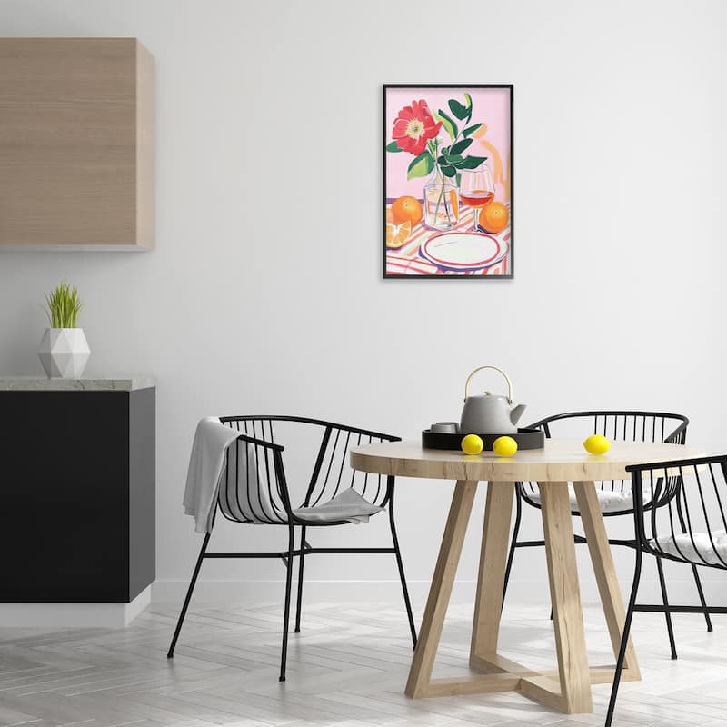 Stupell Pastel Hued Table Setting Framed Giclee Art Design By Andreas Magnusson