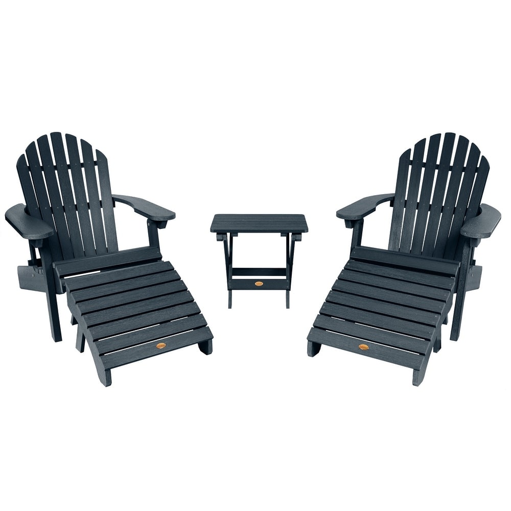 HIGHWOOD Set of Two Reclining and Folding Adirondack Chairs Conversation Set