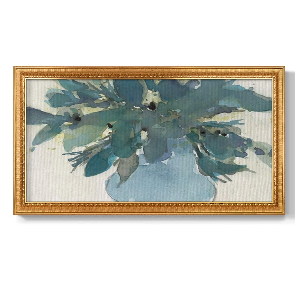 Blue Vintage Charm I Premium Framed Canvas- Ready to Hang