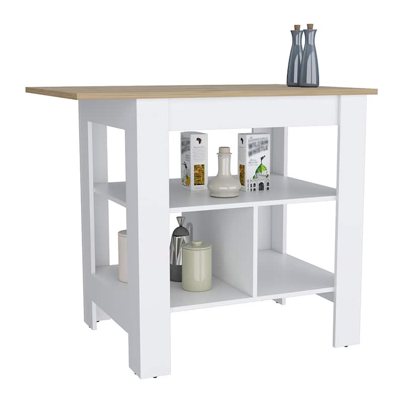 Kitchen island Shoproni, One Drawer, White Finish,High quality and durable
