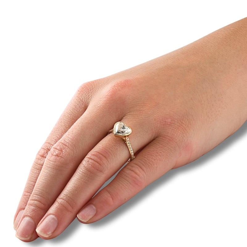 Bliss Diamond Certified 2 1/5Ct TW Heart Shape Diamond Engagement Ring Grown Lab Grown