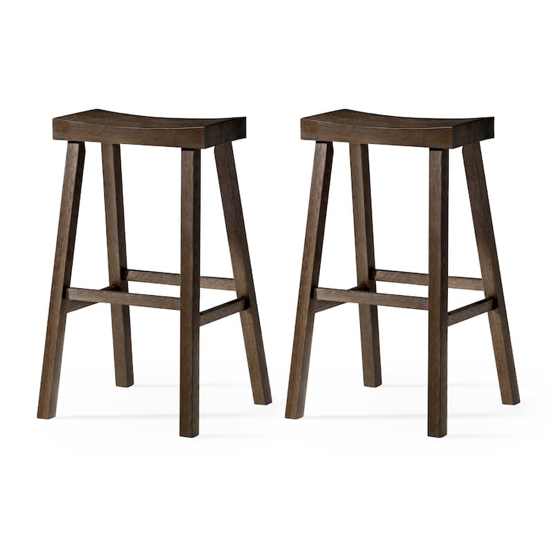 Maven Lane 31" Vincent Bar Height Kitchen Stool - Antiqued Brown - Set of 2