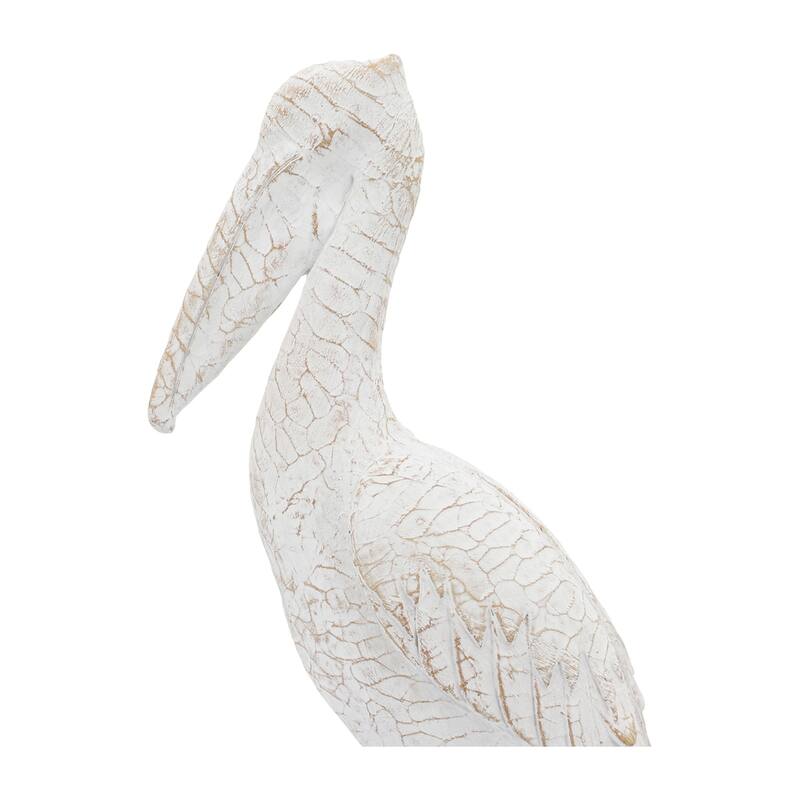 Decorative Ceramic Pelican Figurine Sculpture - 14", White - 13.75"