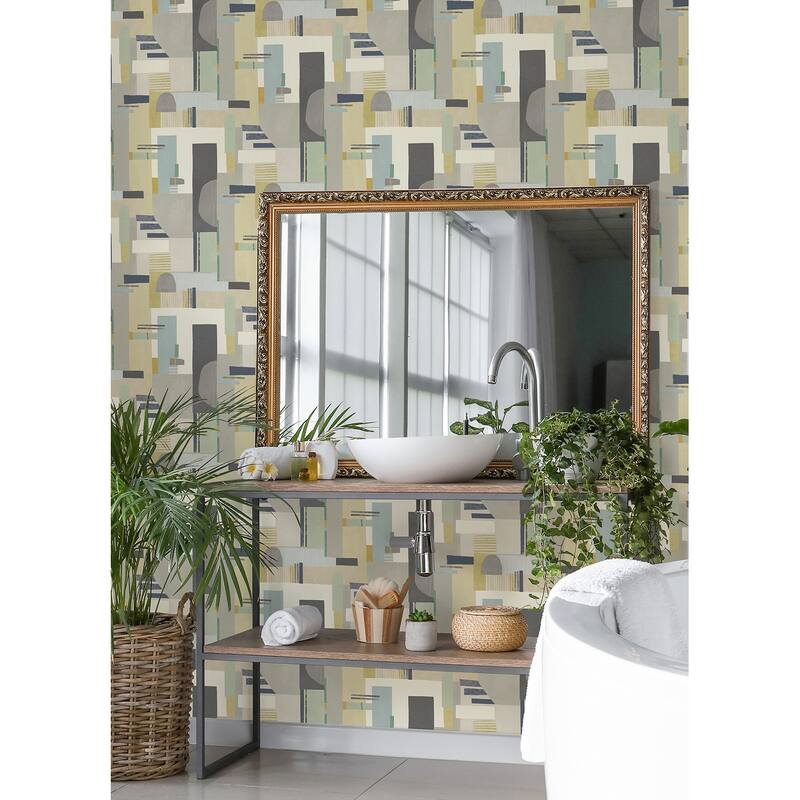 Rhodes Neutral Blocs Wallpaper