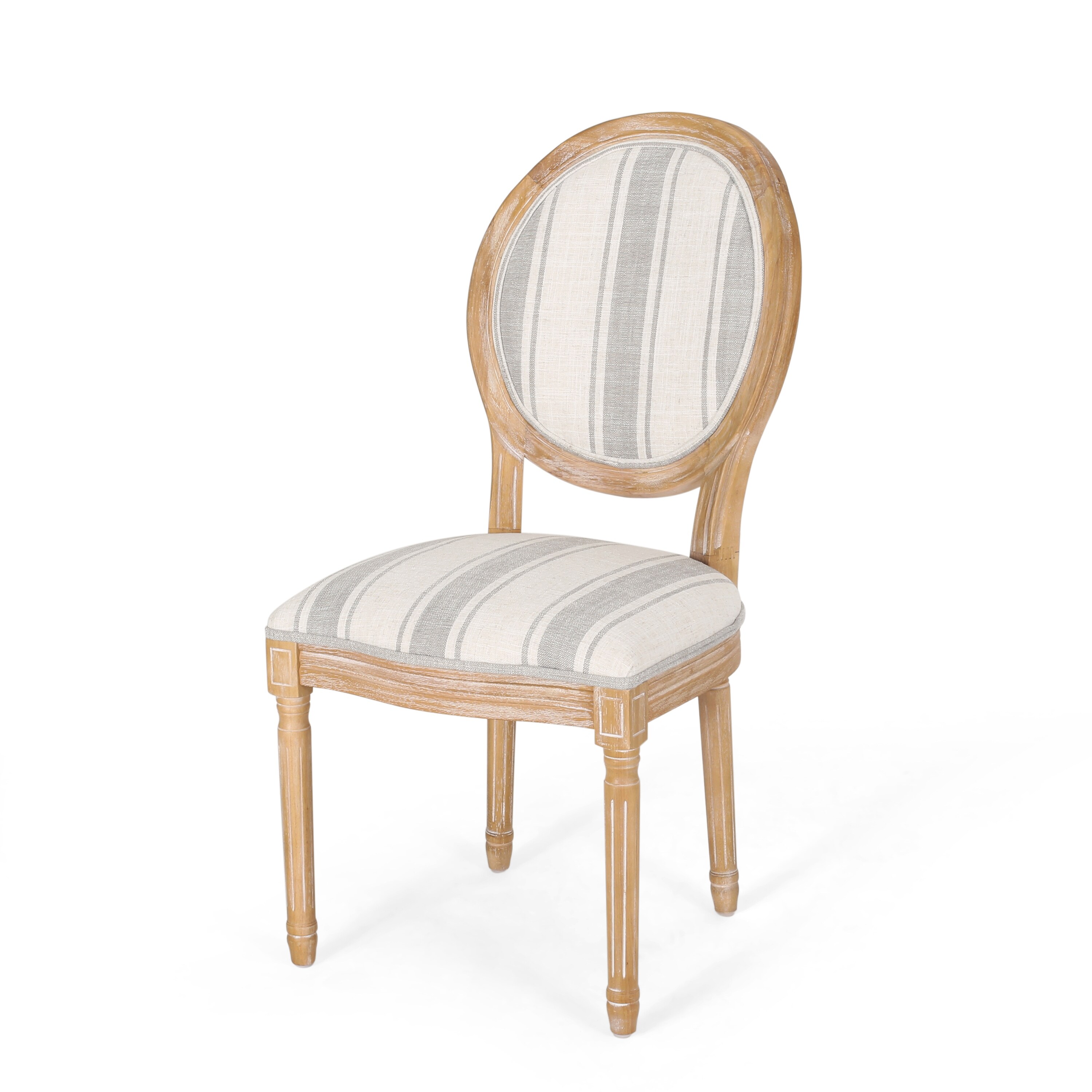 Phinnaeus French Country Fabric Dining Chairs Set of 2 by