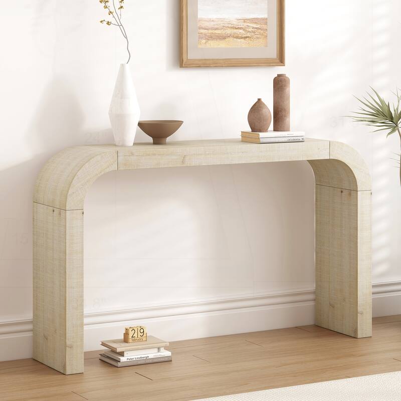 Exquisite 52" Wood Console Table with Curved Edge for Home Decor
