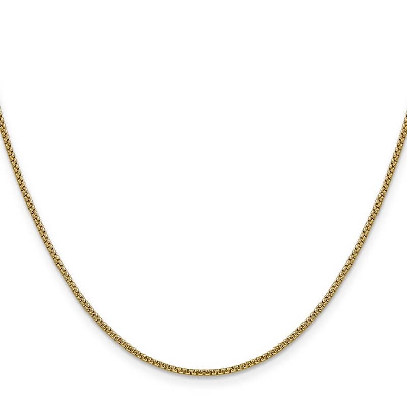 Curata 14k Yellow Gold 1.5mm Hollow Round Box Chain Necklace Options: 16 18 20 22 24 26 28 30