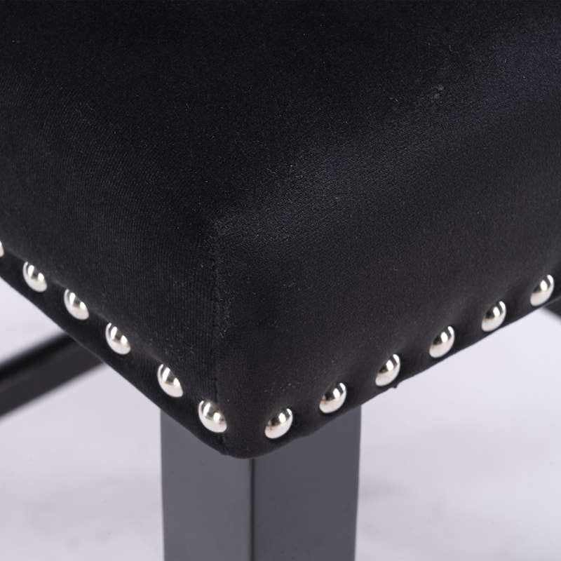 Tufting Wing-Back Barstools Set of 4, Armless Velvet Bar Chairs