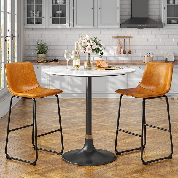 入園入学祝い Counter Leather Faux Stools Bar Stools Armless Back with エアコン