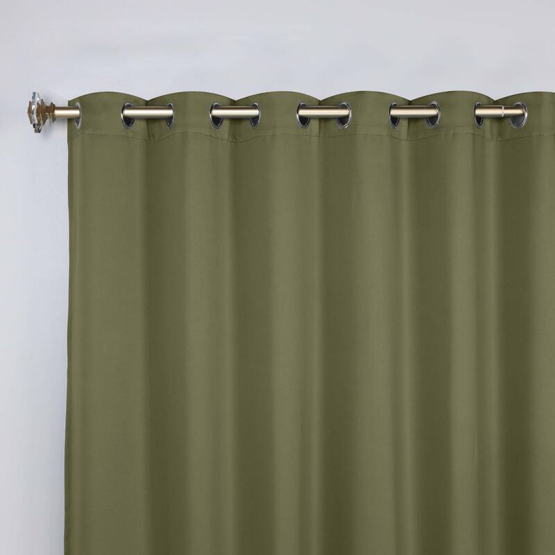 Superior Solid Machine Washable Room Darkening Grommet Blackout Curtains, Set of 2