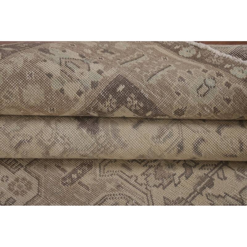 Distressed Tabriz Persian Antique Area Rug Hand-Knotted Wool Carpet - 6'5"x 9'9"