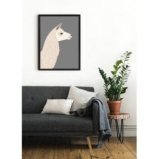 Kate and Laurel Blake Llama Larry Framed Printed Wood by Rocket Jack