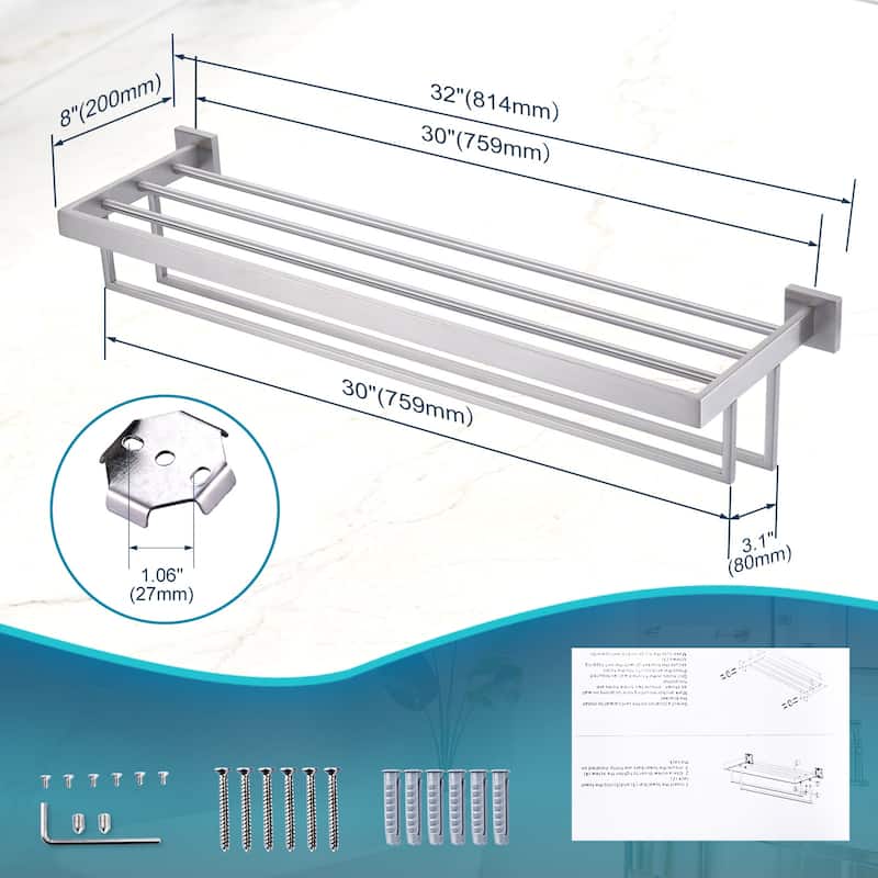 WOWOW 2-Tier Stainless Steel Bath Towel Rack
