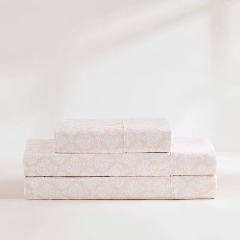 Lush Decor Romer Damask Peach Sheet Set