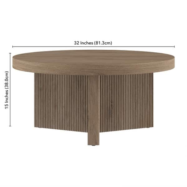 dimension image slide 1 of 5, Holm 32" Wide Round Coffee Table