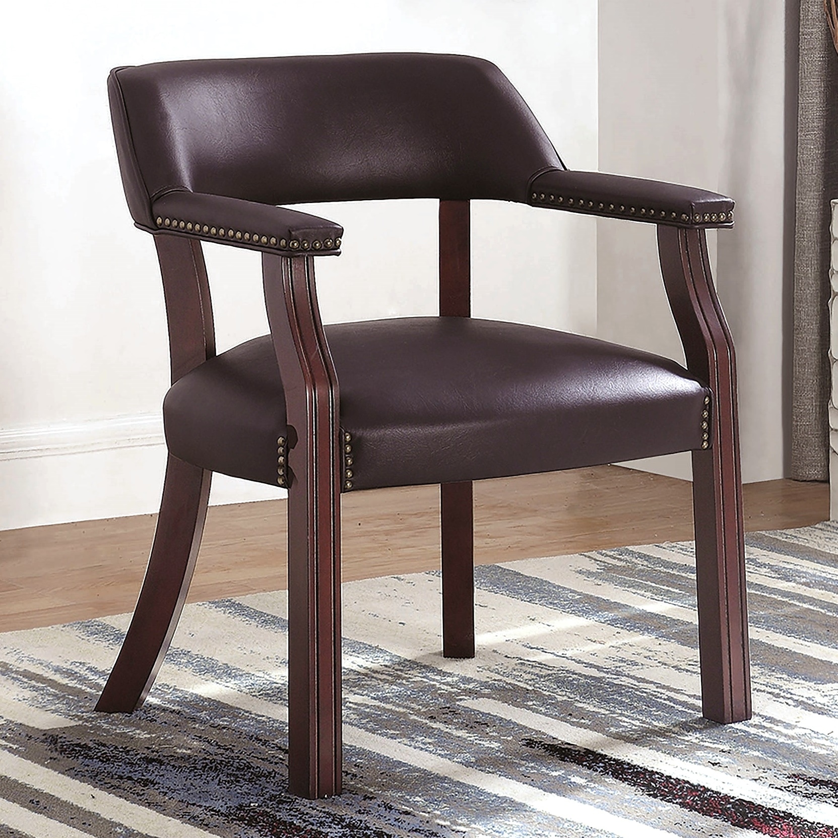 Maroon leather outlet office chair