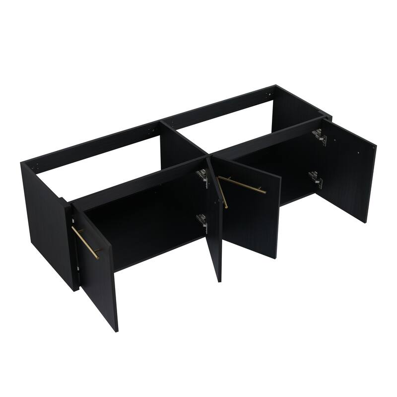 Modern Floating 24-Inch Bathroom Vanity Cabinet, Black Chestnut with Ample Storage, No Top Sink Included