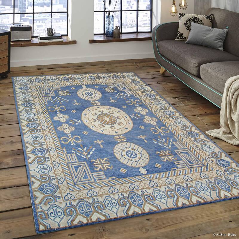 Light Blue Traditional Floral Piled Kilim Area Rug | Elegant & Durable Rug for Enhancing Your Living Room, Bedroom, Offi