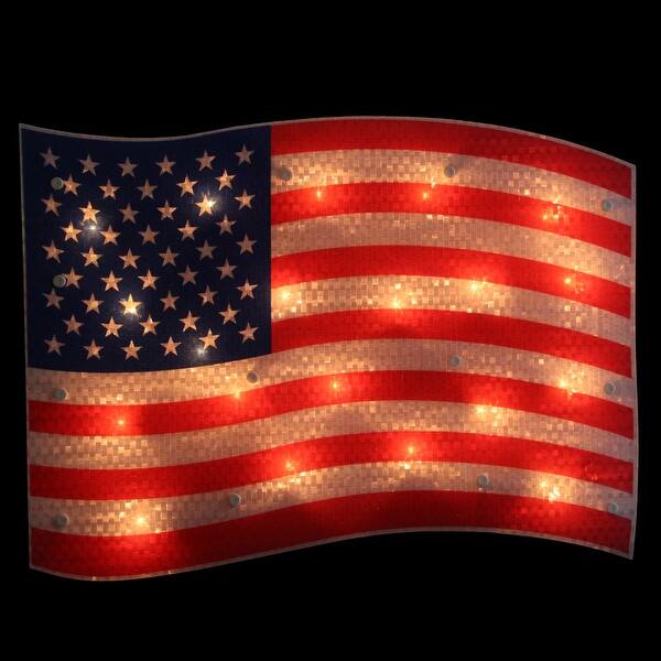 Shop 17 Lighted Holographic Red White And Blue American Flag
