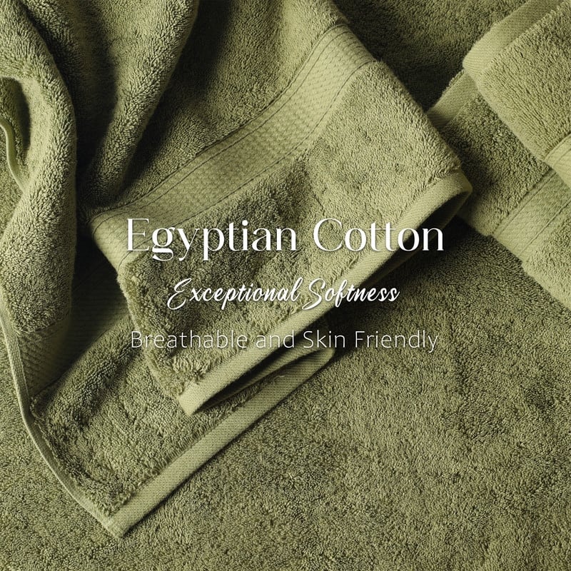 Superior Egyptian Cotton 6 Piece Towel Set Ultra Plush & Absorbent Bath, Hand & Face Towels, Heavyweight Spa Quality