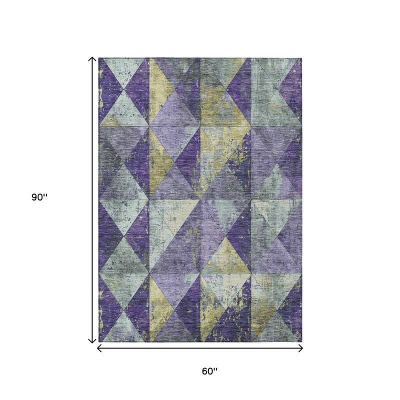 HomeRoots Geometric Transitional Rectangle Outdoor Rug