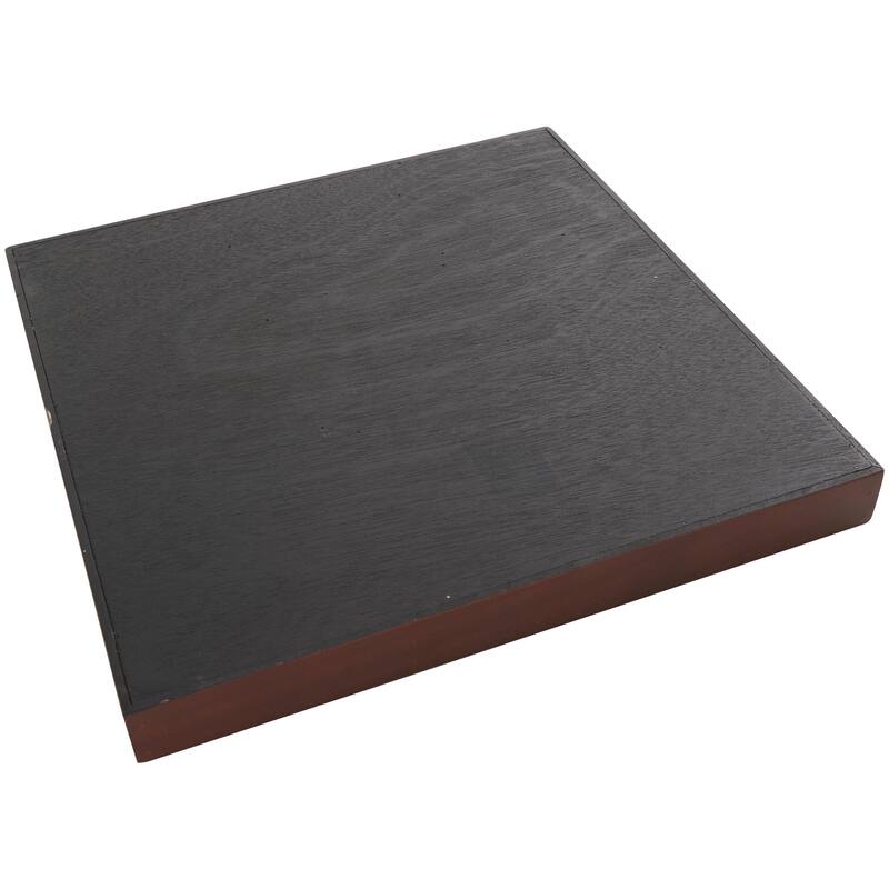 Wooden Tic Tac Toe Game Set with Gold X and O Pieces - Brown - Roche River Decor