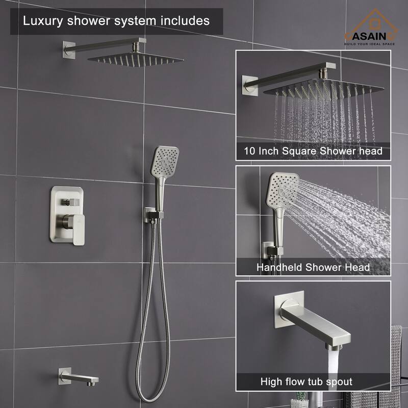 Wall-mounted rain shower faucet with pressure balanced valve