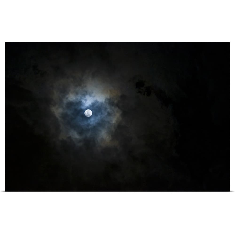 Shop A Full Moon Shining Through A Break In The Clouds Poster Print Overstock 16441525