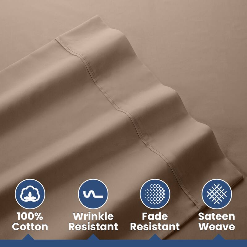 Martex 400 TC 100% Cotton Sateen, Deep Pocket, Silky Soft Sheet Set