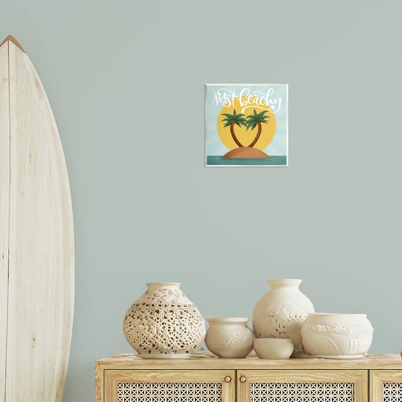 Stupell Just Beachy Tropical Island Wall Plaque Art Design By Sarah Hickman