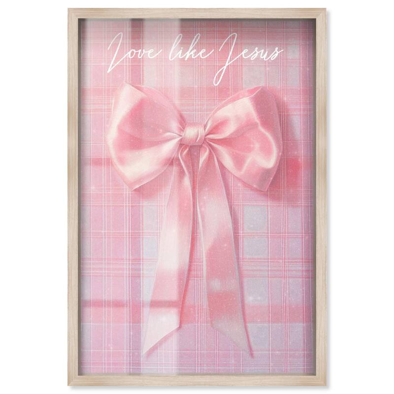 Love Like Jesus Bow Shadowbox by Art Remedy - Natural - 10" x 15"