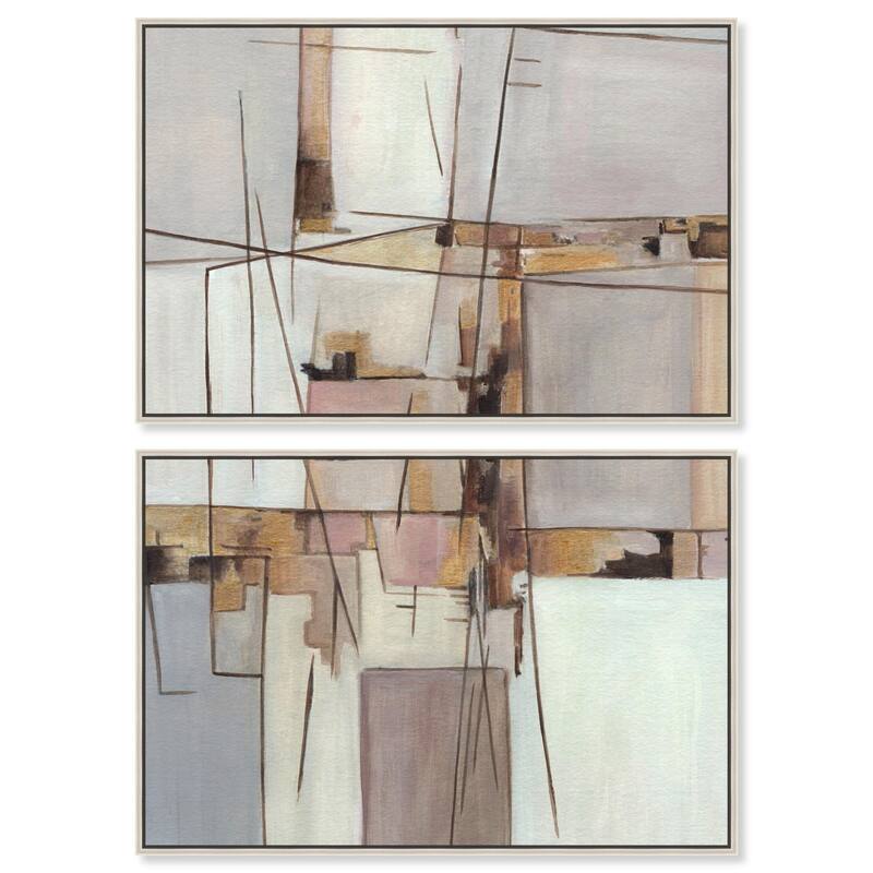 Unspoken Thoughts II Canvas Set of 2 by Art Remedy - 36" x 24" - Silver
