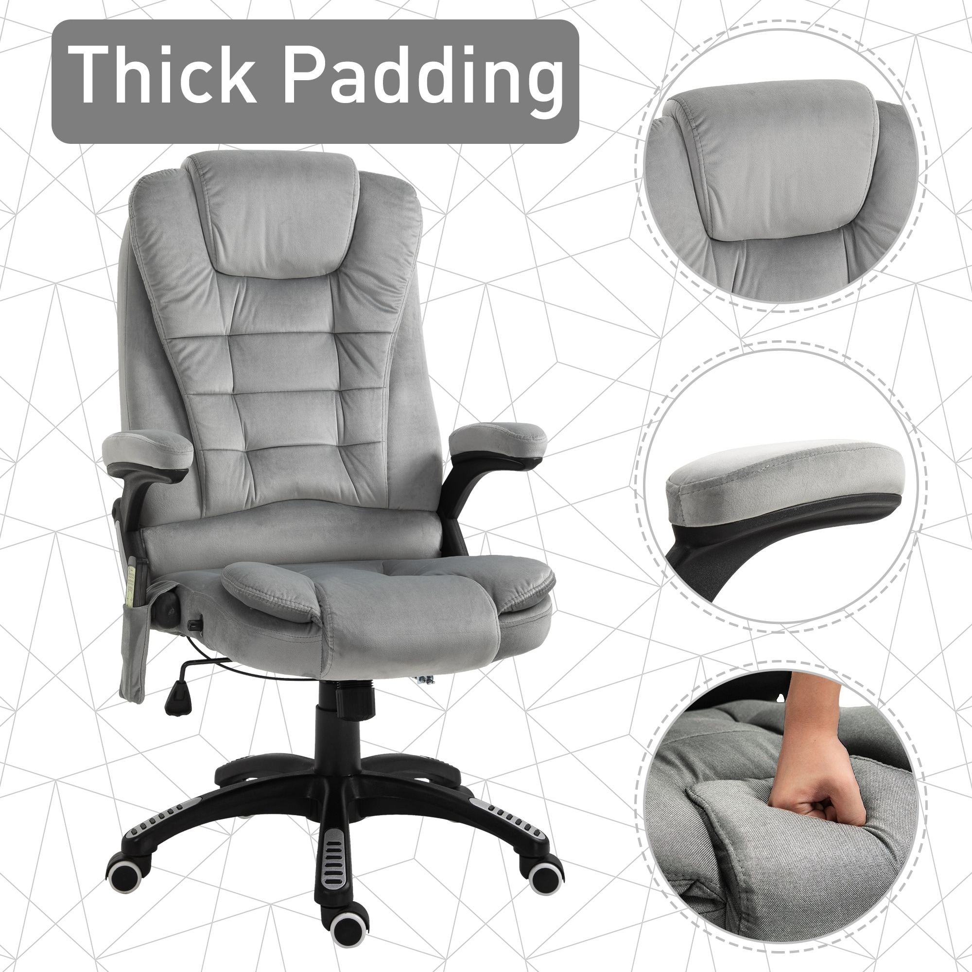 Vinsetto ergonomic massage office chair high best sale back executive chair with lumbar support armrest
