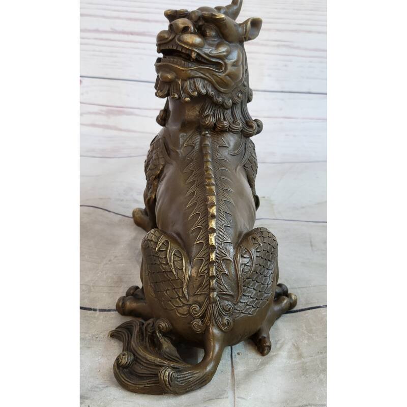 Vintage Japanese Chinese Asian Foo Dog Shishi Temple Guardian Bronze Lion Sale