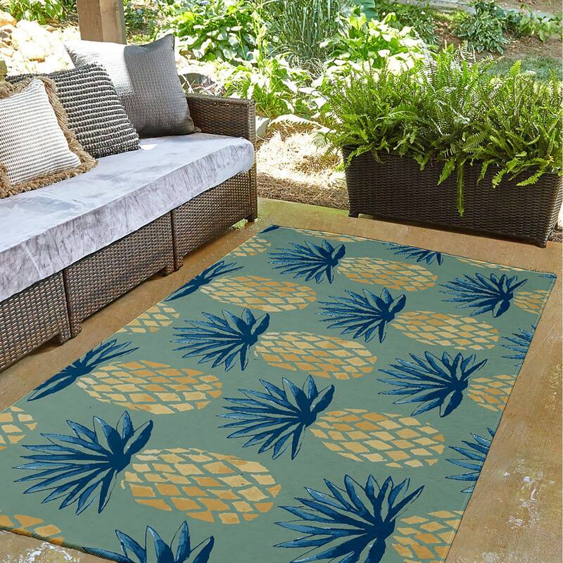 Pineapple Stripes Indoor/Outdoor Rug