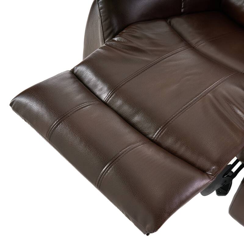 Classic Oversized Faux Leather Recliner, Spacious Upholstered Recliner Chair with Soft Cushion Home Theater Single Sofa Chair