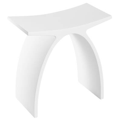 Ancona 17 in. Shower Bench in Pure Acrylic Stone in Matte White