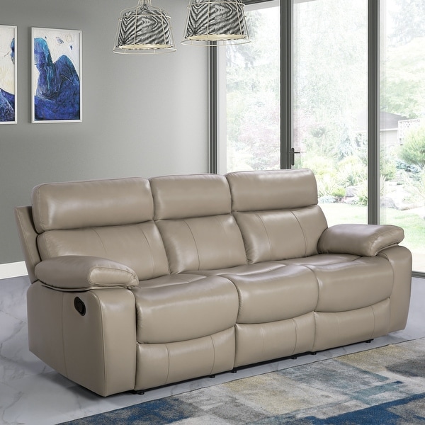 Abbyson leather reclining hot sale sofa