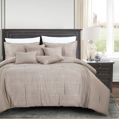 Shatex 7 Piece All Season Bedding Queen size Comforter Set, Ultra Soft Polyester Elegant Bedding Comforters