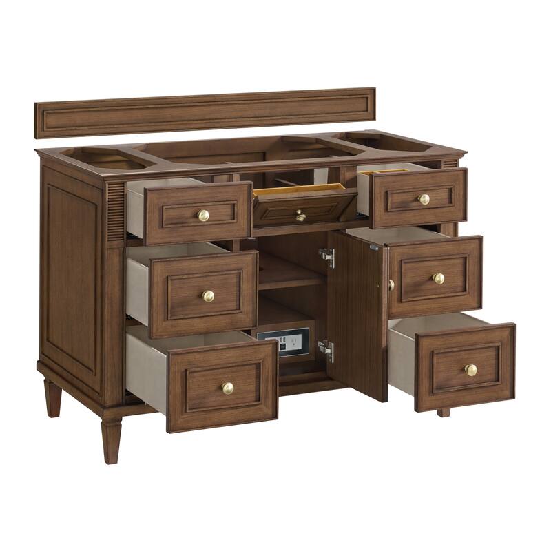 James Martin Vanities Lorelai 48" Single Vanity, Mid-Century Walnut