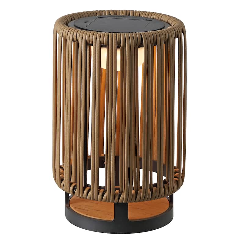 Modern Faux Indoor/Outdoor LED Solar Powered Lantern, By JONATHAN Y