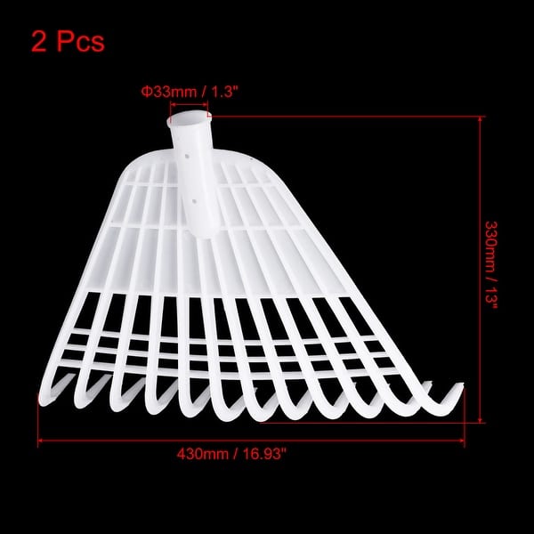 slide 3 of 5, 13.4x16.9" Leaf Rake Replacement, 2Pcs Plastic Lawn Folding Grass Tool, White White