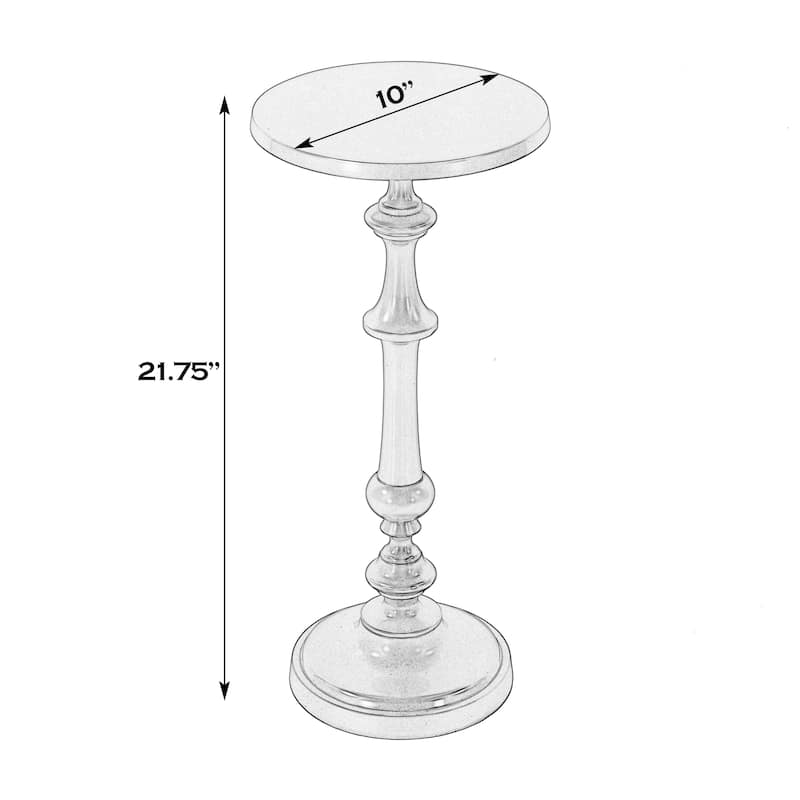 Bartel 10.25 in. W Round Metal Pedestal Base End Table