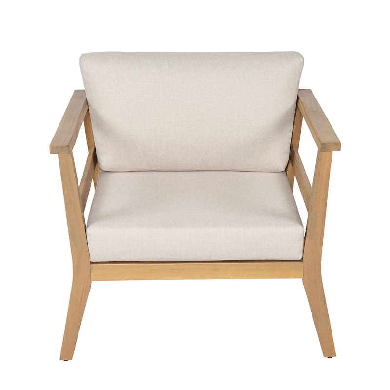 Scott Living - Marcellus Acacia Wood Outdoor Club Armchair with Cushion