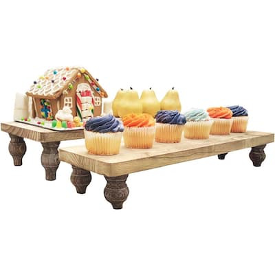 2 Pcs Set Wooden Display Riser - S