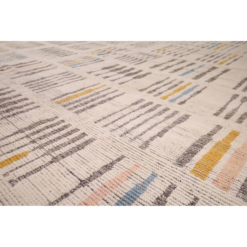 Earth Tone Moroccan Oriental Large Area Rug Hand-Knotted Wool Carpet - 11'6" x 18'4"