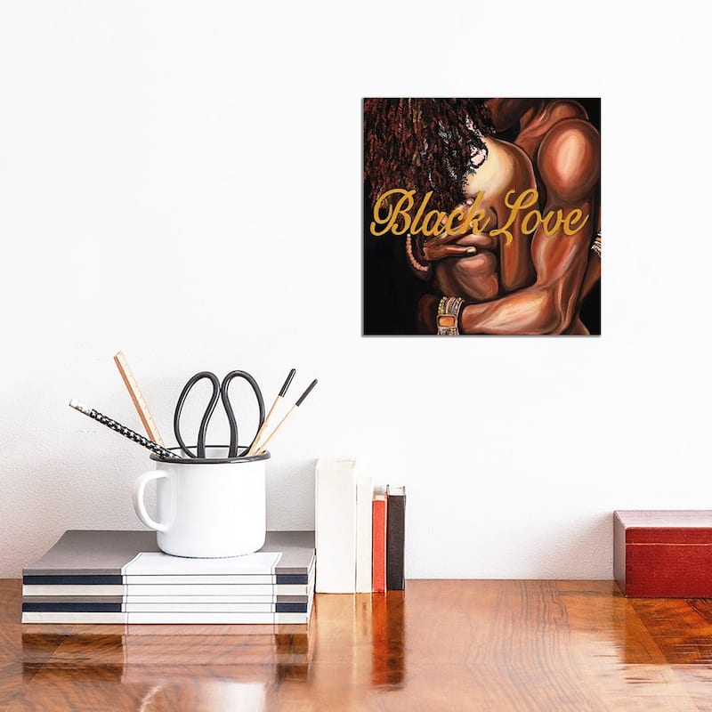 iCanvas "Black Love" by Poetically Illustrated Canvas Print - 12x12x0.75