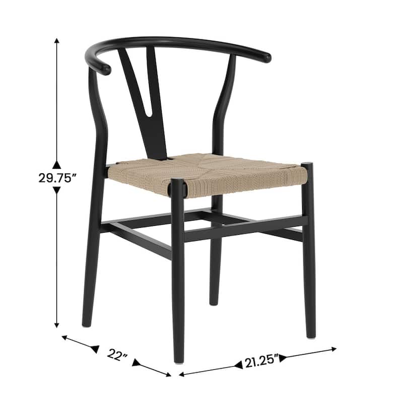 2PK Commercial Y-Back Style Wood and Kraft Paper Stack Dining Chair - 22"D x 21.25"W x 29.75"H