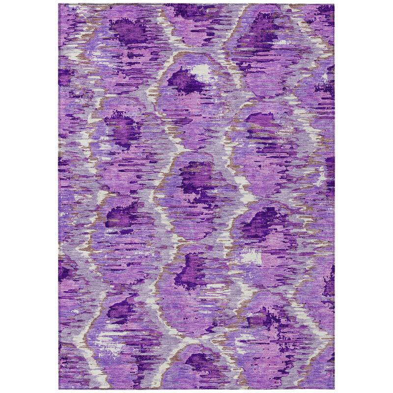 Machine Washable Indoor/ Outdoor Chantille Contemporary Abstract Rug