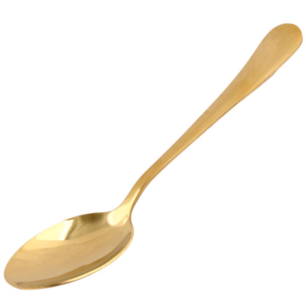 Stainless Steel Porridge Rice Soup Dessert Serving Spoon Scoop - Gold Tone - 8.1" x 1.7" x 1"(L*W*H)